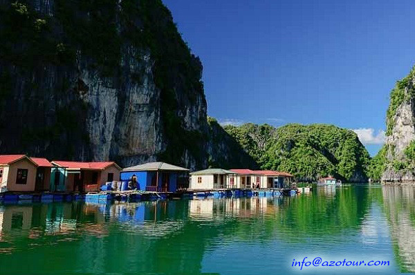 Floating houses in Vung Vieng Fishing Village