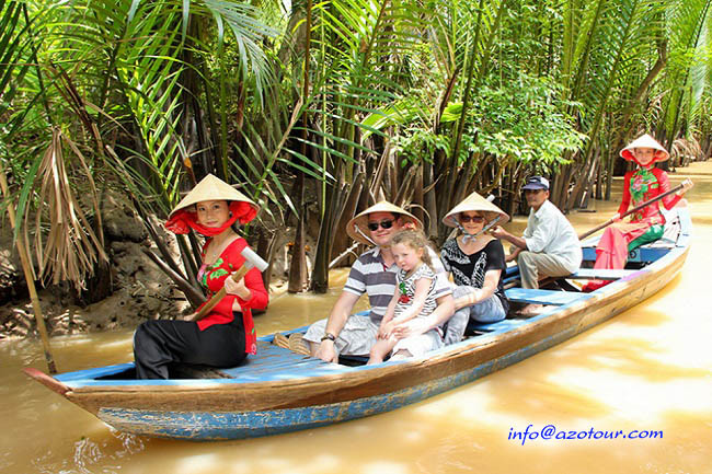 A boat ride on the Mekong River