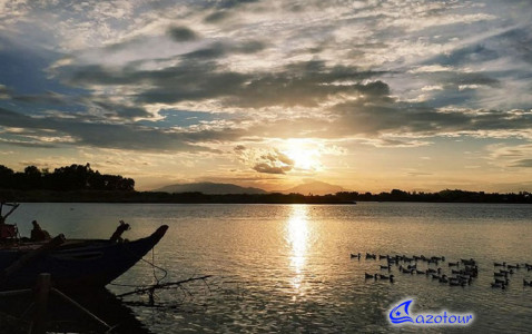 Admiring The Sunset At Tam Giang Lagoon